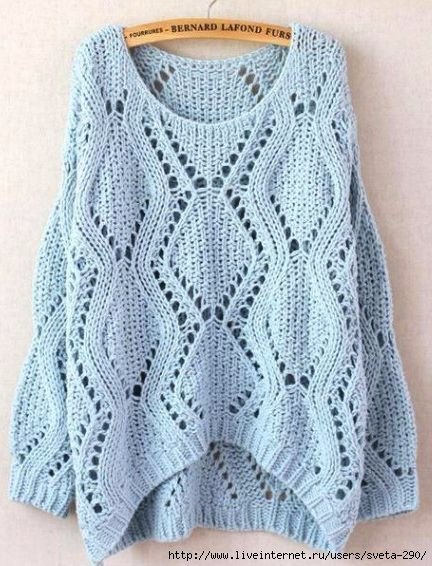 Вяжем свитер оверсайз спицами схемы